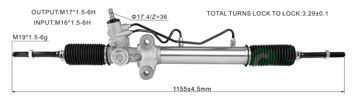 XZU307 DYNA Hydraulic Power Steering Rack | KITLAMT