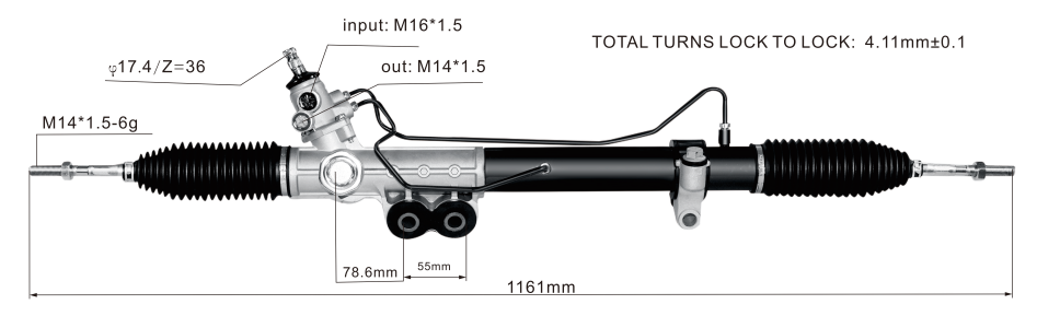 Nissan Navara 4WD D40 2004- Hydraulic Power Steering Rack | KITLAMT
