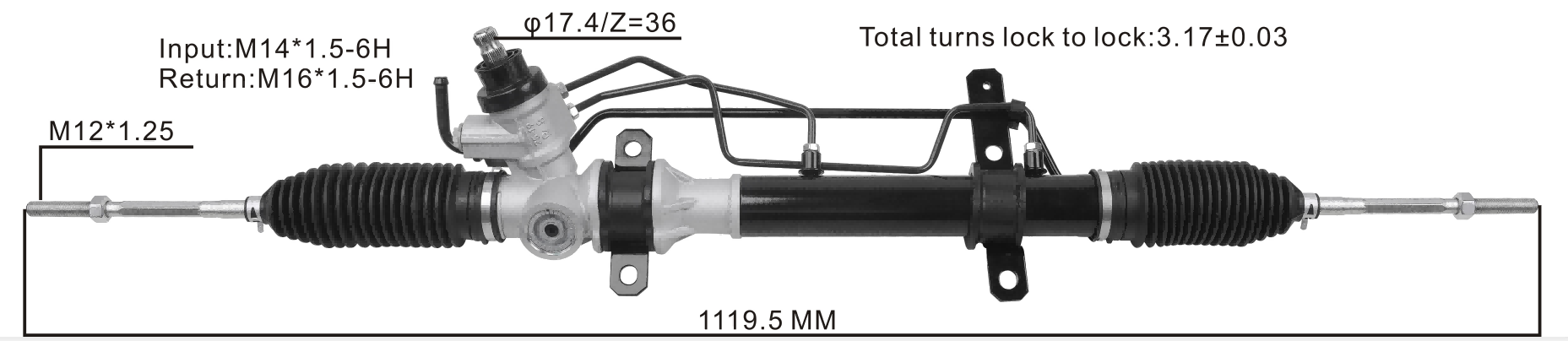Nissan Sentra/Sunny B13 1991- Hydraulic Power Steering Rack | KITLAMT