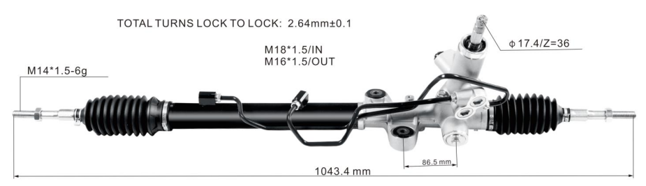 Honda Civic 2006- Hydraulic Power Steering Rack | KITLAMT