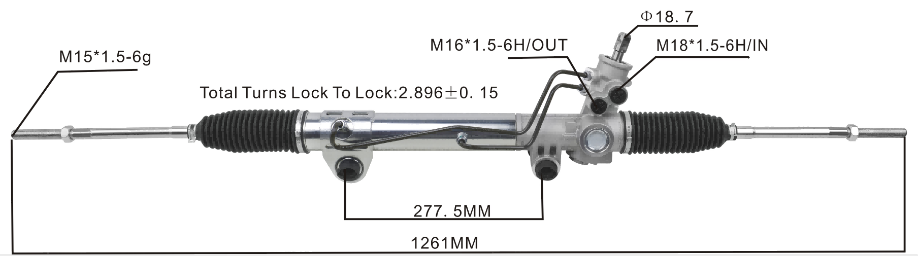 Dodge Dakota 2WD 1997-2004 Hydraulic Power Steering Rack | KITLAMT