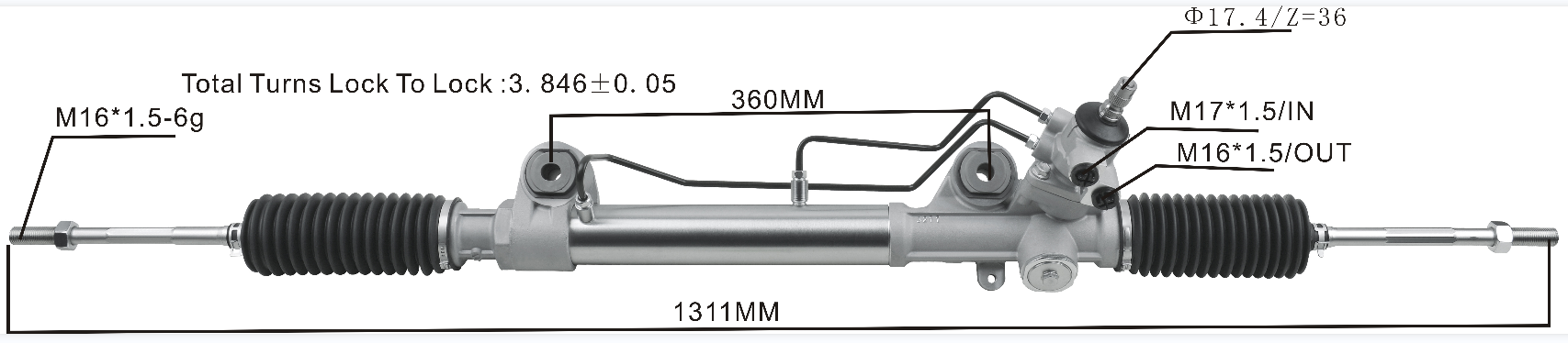 Toyota Hilux 2015- 2WD Hydraulic Power Steering Rack | KITLAMT