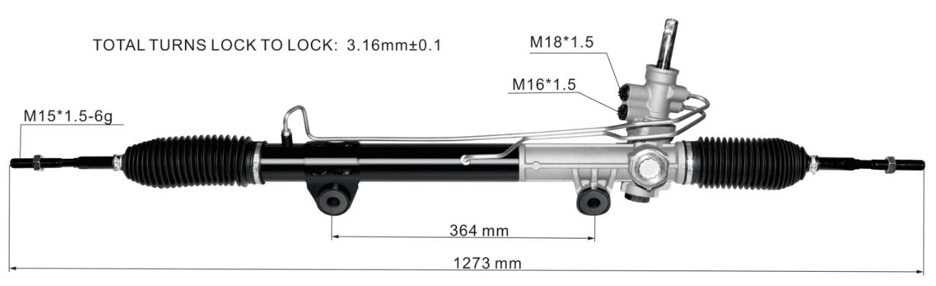 Dodge Dakota 2WD/4WD 3.7L/4.7L 2005-2012 Hydraulic Power Steering Rack | KITLAMT