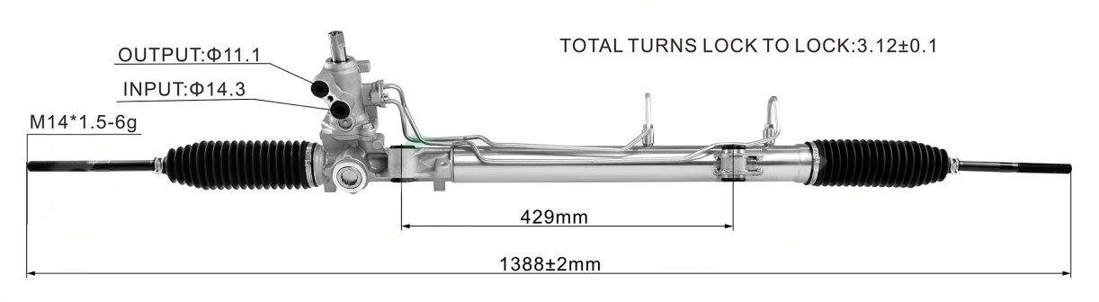Ford FLEX 2010-2012/BG1Z-3504-BRM Hydraulic Power Steering Rack | KITLAMT