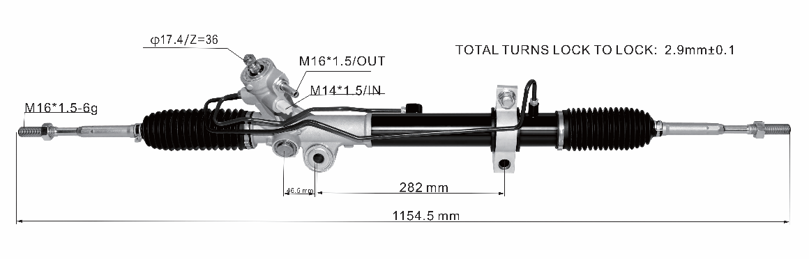 MURANO Z50 3.5L 4WD 03-04 Hydraulic Power Steering Rack | KITLAMT