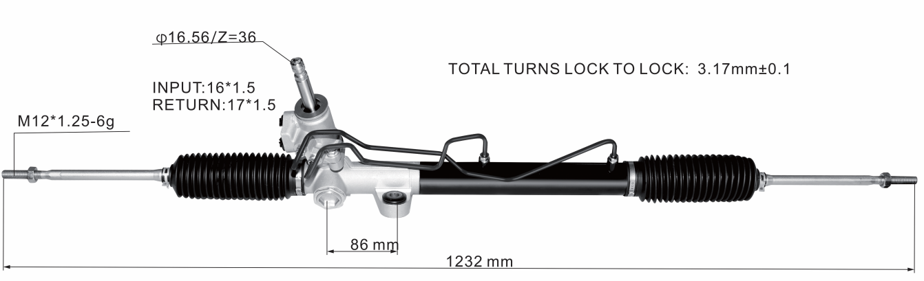 Mitsubishi Lancer 2000- Hydraulic Power Steering Rack | KITLAMT