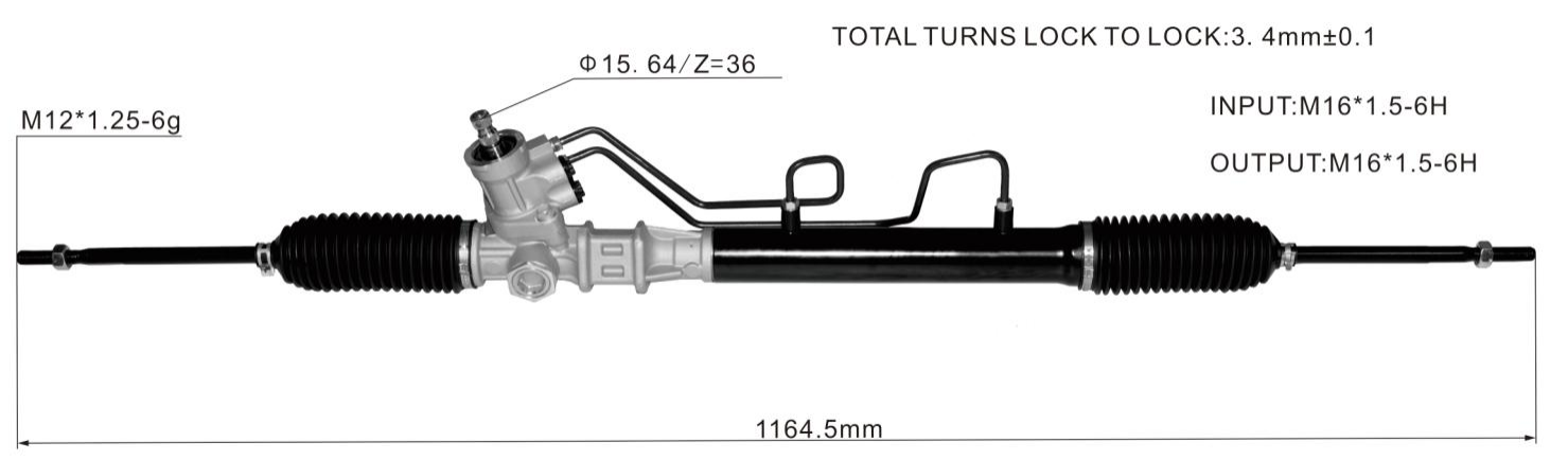 Kia Rio 2000-2005 Hydraulic Power Steering Rack | KITLAMT